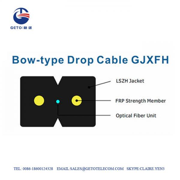  China Bow Type G657A 2 Core Fiber Optic Cable , Flat Drop Cable supplier