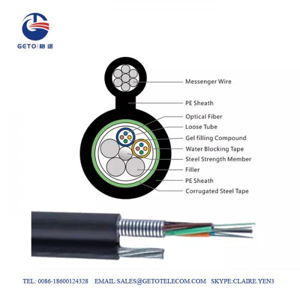 GYTC8S Aerial Armored FTTH Optic Fiber Cable