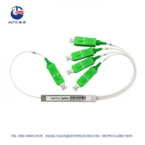 Mini Steel Tube PLC 2.0mm Fiber Optic Splitter 1×4 With SC/APC