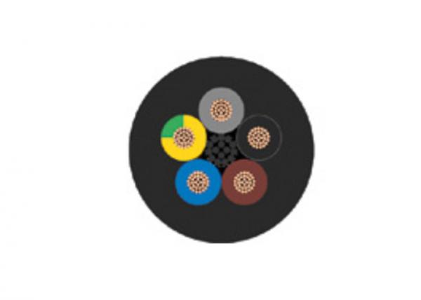 Black Armoured Power Cable ﬂExible Copper Conductor Rubber Cable