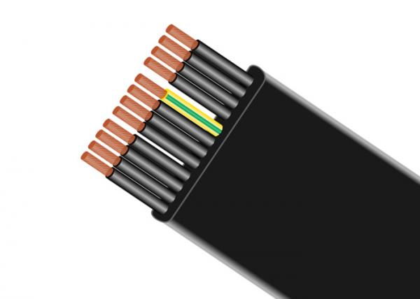 Rated Voltage 300 / 500V Flat PVC Cable Max Core Temperature 70℃ OEM Service