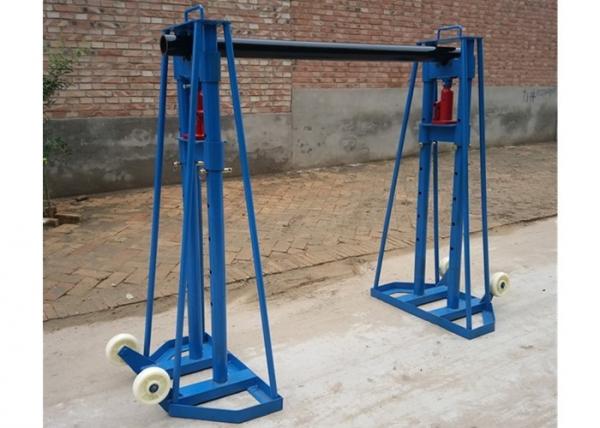 10 Ton Hydraulic Cable Drum Stand , Cable Jacks Stands For Cable Stringing  - Cable Drum Jacks manufacturer from GE Cable