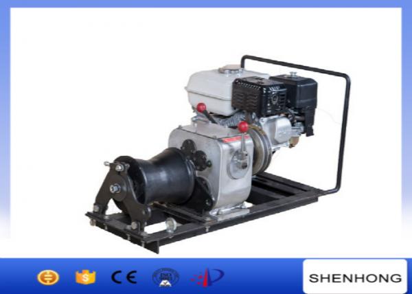  China 10KN Belt Driven Steel Cable Powered Pulling Winch With HONDA Gasoline Engine supplier