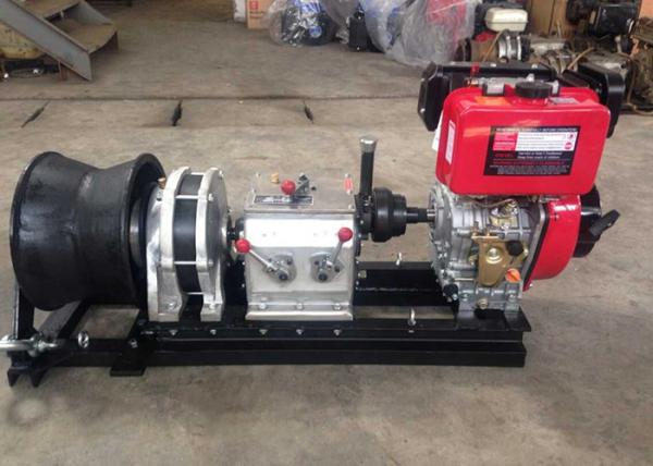 50KN Single Capstan Diesel Cable Winch 9HP Engine Power With 186F Diesel Engine