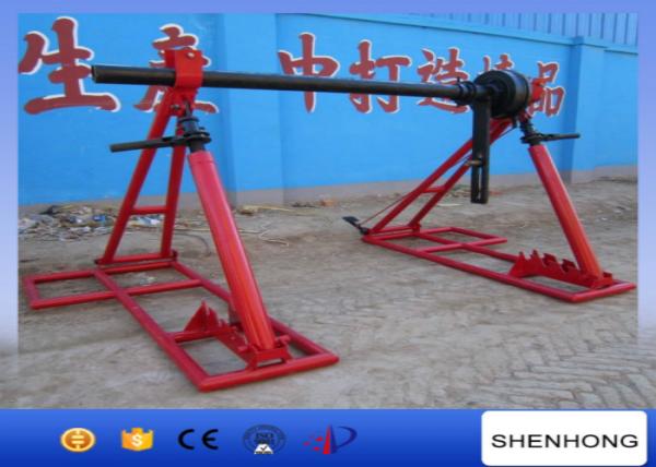  China 5 Ton Conductor Cable Reel Jack Stands 80M / Min With Disc Brake supplier