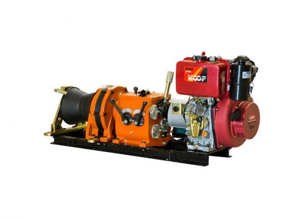 5 Ton Diesel Power Capstan Winch Electric Start 11hp 11000 Lbs Red Color