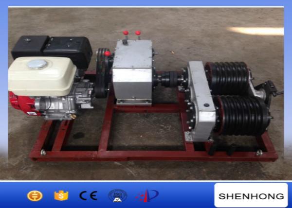 5 Ton Electric Cable Pulling Winch / Double Capstan Winch With Honda GX390 Gasoline Engine