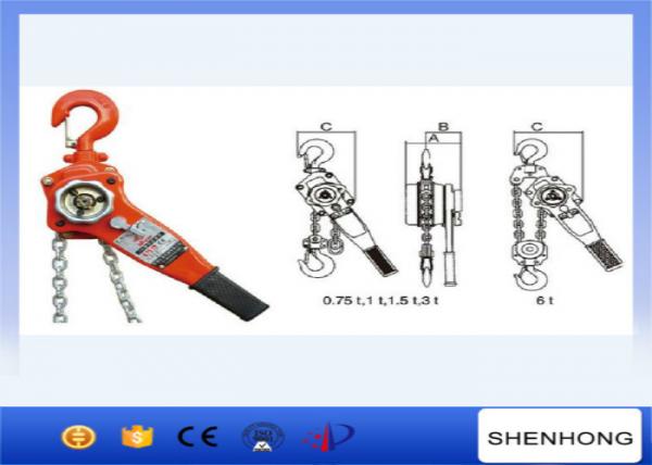  China 6 Ton Manual Lifting Equipment Chain Lever Block With 1.5M Standard Chain supplier