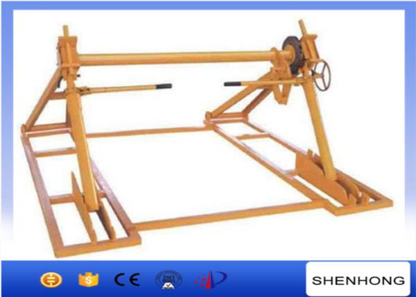 70KN Cable Drum Jacks With Disc Tension Brake / Cable Reel Jack