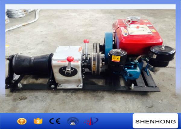 Cylindrical Shape Diesel Cable Winch Steel 1 Ton For Transmission Line Erection