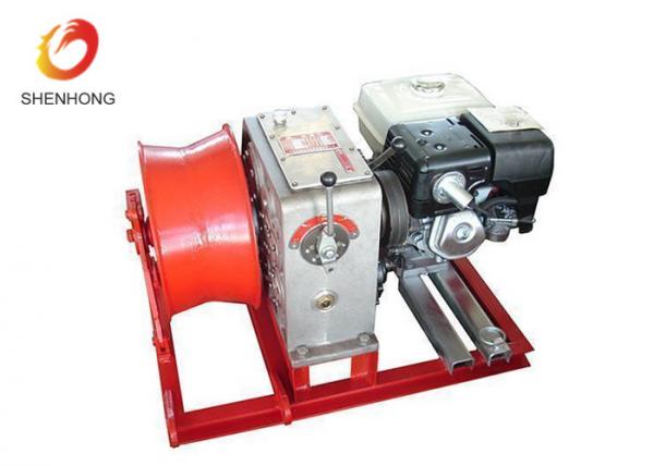  China Gasoline Engine Gas Powered Winch , Take Up Machine Cable Pulling Winch supplier