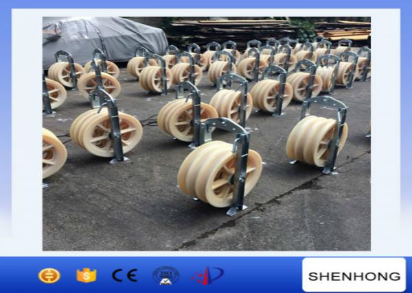 Overhead Lines Large Diameter Rope Pulley Two Bundled Stringing Blocks