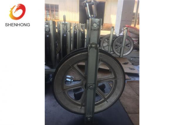 Single Sheave Stringing Conductor Large Diameter Rope Pulley Block With Rubber Linned