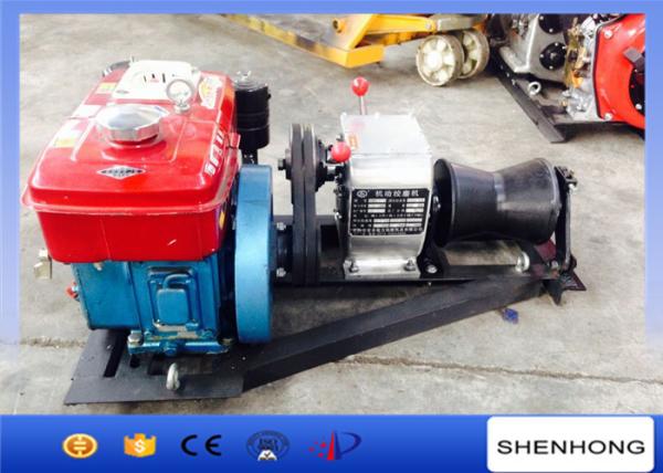Steel Diesel Engine Cable Pulling Winch 10KN Capacity For Power Construction