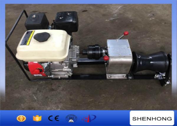  China Steel Gas Engine Powered Winch 1 Ton With Axle Bar Driven Tranmission supplier