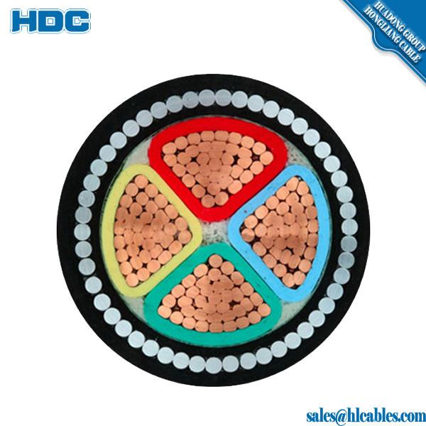  China 0.6/1KV annealed copper conductor xlpe insulated pvc sheath XLPE/PVC FR 4cx95mm + E 16mm Armoured Cable IEC60502 Flame r supplier