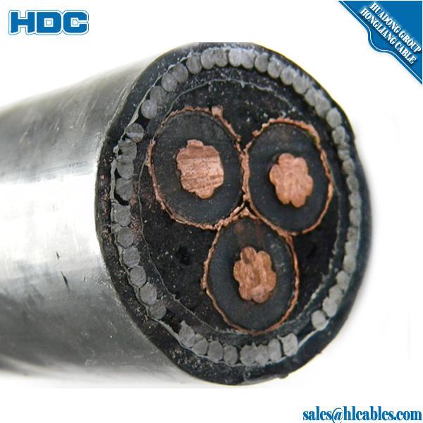  China 11KV voltage copper XLPE SWA/STA armoured cable 3 core 185 sq mm supplier