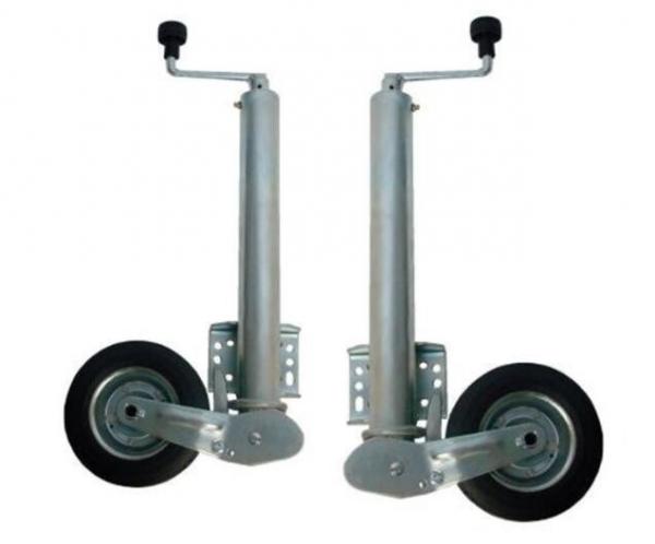  China 6″ 350kg Solid Rubber Wind Up Jockey Wheel For Box Trailer supplier