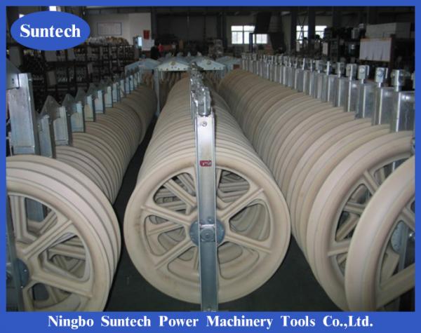  China 916 X 110mm Overhead Transmission Line Five Sheaves Conductor Stringing Blocks supplier