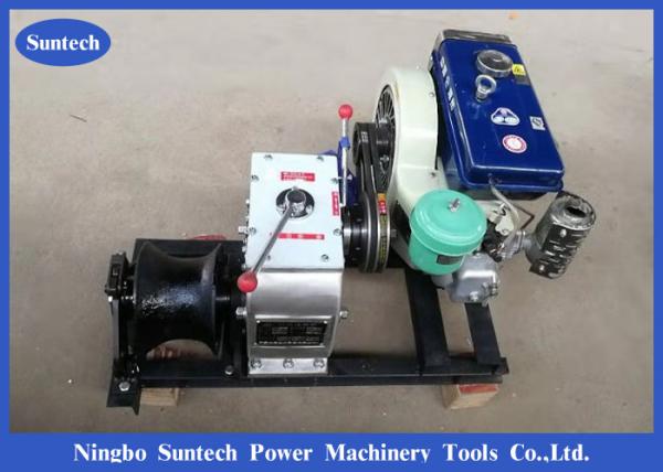  China Belt Driven 5 Ton Cable Winch Puller Diesel Engine Powered Winch supplier