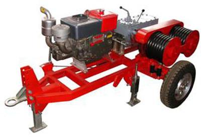  China Double Capstan Drum Winch 5 Tons With Trailer Match Honda / Yamaha Gasoline Engine supplier