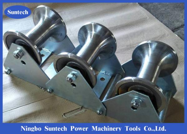  China Galvanized Frame Cable Pulling Roller With Three Aluminum Wheel supplier