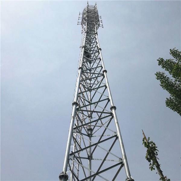 HDG 3 / 4 Legged Tubular Steel Telecom Antenna Tower