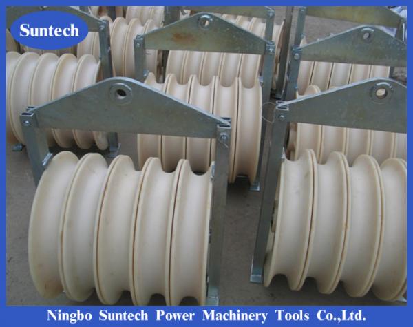  China Heavy Duty Cast Steel Wire Cable Pulling Pulley Conductor Stringing Blocks supplier