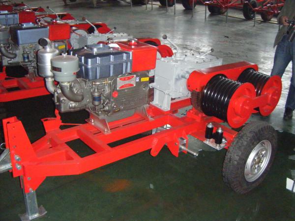  China Honda Engine 5 Ton Double Capstan Winch Cable Pulling Machine For Power Construction supplier