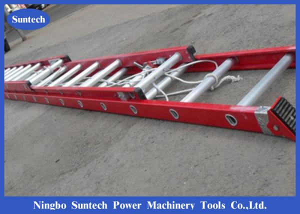  China Industrial Stringing Aluminum Alloy Suspension Ladder Single Telescopic supplier