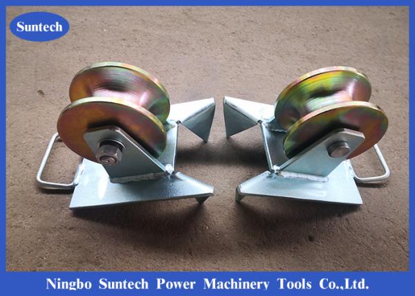  China Pithead Aluminum Wheels 80mm Cable Roller Pulley For Protecting Cable supplier