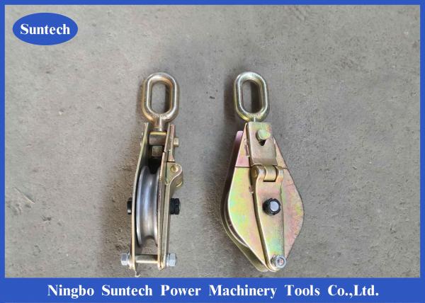  China Round Eye Type 3t Cable Pulley Blocks Steel Transmission Line Stringing Tools supplier