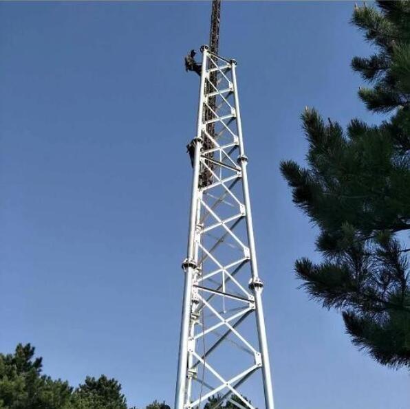 Self Support Tubular Telecom Tower 15 – 60m Height For Signal Transmission