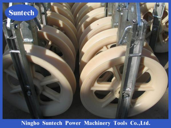  China Single Wheel Conductor Stringing Blocks Hook Plate Nylon Sheave supplier