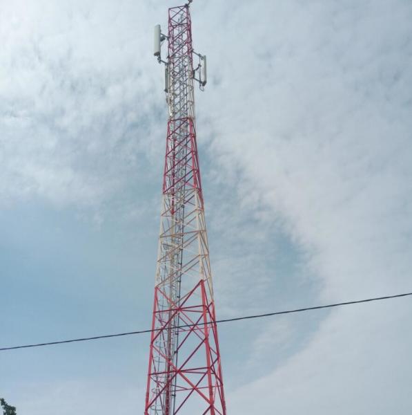 Sst Angular 10meter Telecommunication Steel Tower Galvanized With Aviation Light