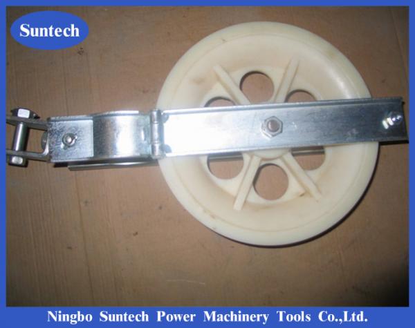  China Stringing Blocks Nylon Single Wheel Conductor Pulley For Transmission Line supplier