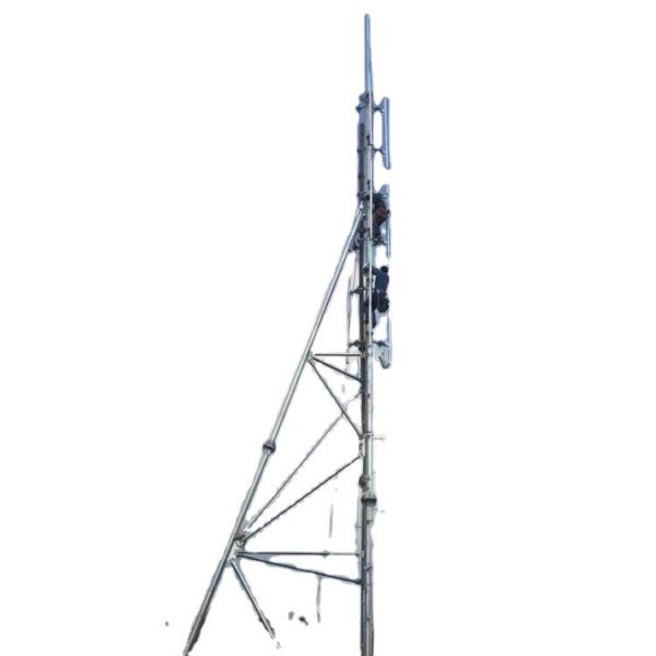 Telecom Steel Hot Dip Galvanized Guyed Mast For Telecommunication