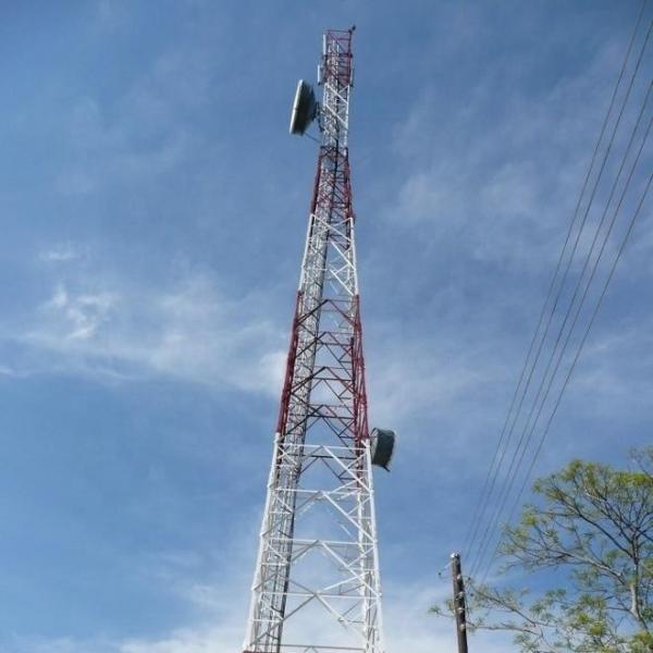  China Telecommunication Angle 50m Metal Antenna Tower Q420 With Palisade Fence supplier