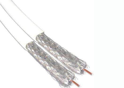 Digital TV Coaxial Cable , Rg59u Twin Coaxial Cable Dual Al Foil + Al-Mg Wire Braid