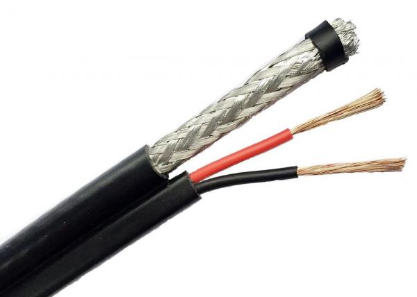 HD Camera RG6/U Copper Coaxial Cable 95% Coverage With Power Feed Wire