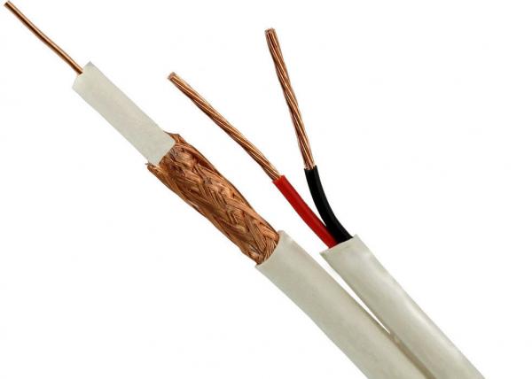  China White Jacketed CCTV Copper Coaxial Cables RG59/U+2×0.75 Sq Mm Cable supplier