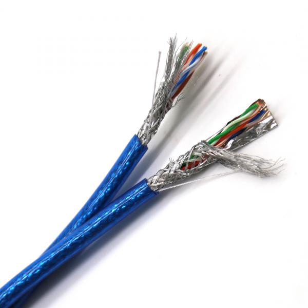 0.46mm solid oxygen free copper,SFTP PVC jacket cat5 flexible network cable
