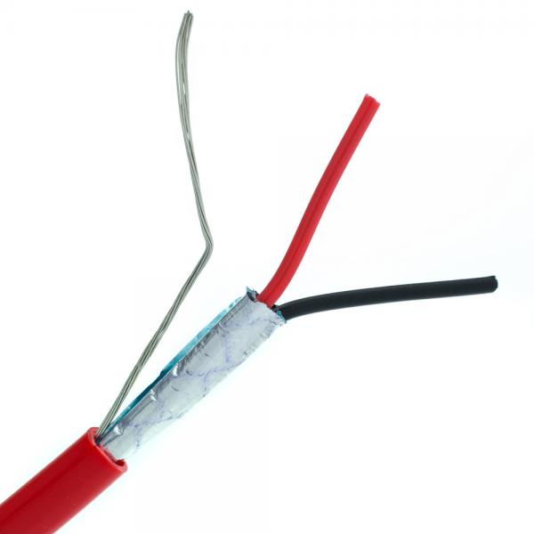  China 1000ft Shielded 18/2 Red FPLR Fire Alarm Cable , Fire Rated Cable For Fire Alarm System Solid BC supplier