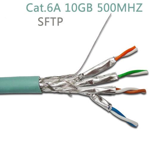  China 10GB 500MHZ CAT6A SFTP LSZH Solid BC Flexible Network Cable Double Shielded Category 6A Lan Cables supplier