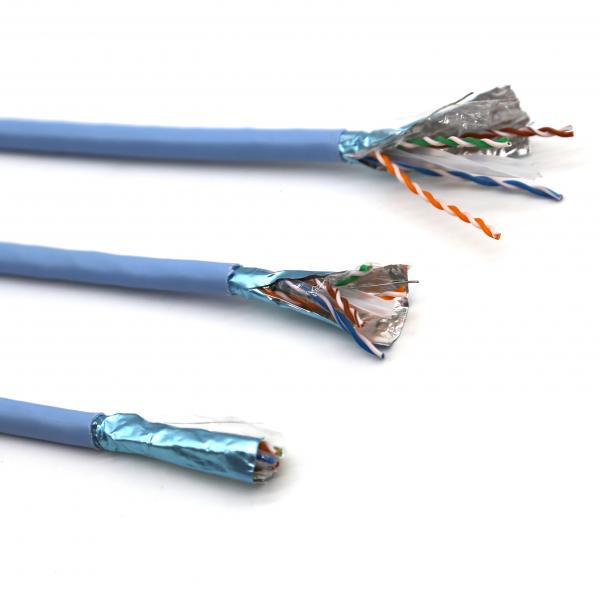  China 23AWG Blue FTP CAT6A network cable 99.999% OFC conductor ethernet cable supplier