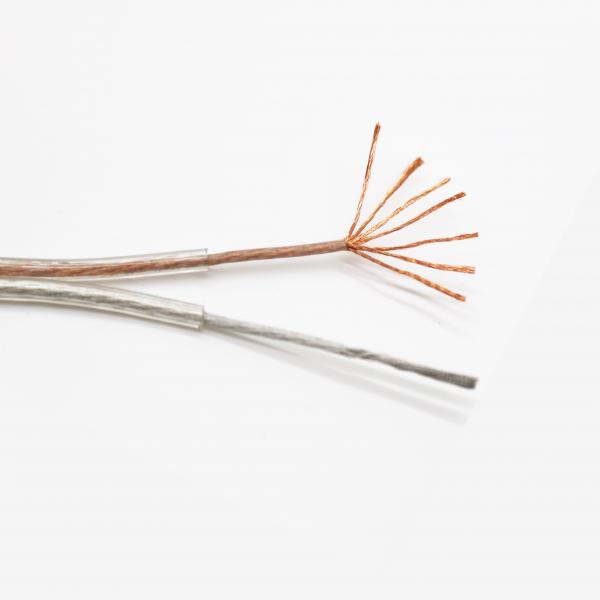 2 Core Low Noise RVH Sound Shielded Speaker Cable 100m Roll OFC Copper Transparent For Speaker