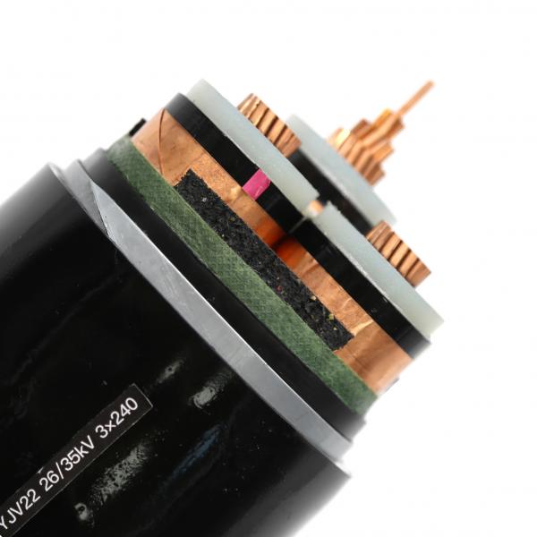 3 Core 240mm XLPE Insulated PVC Sheathed Cable , MV Power Cable YJV 8.7/15kV