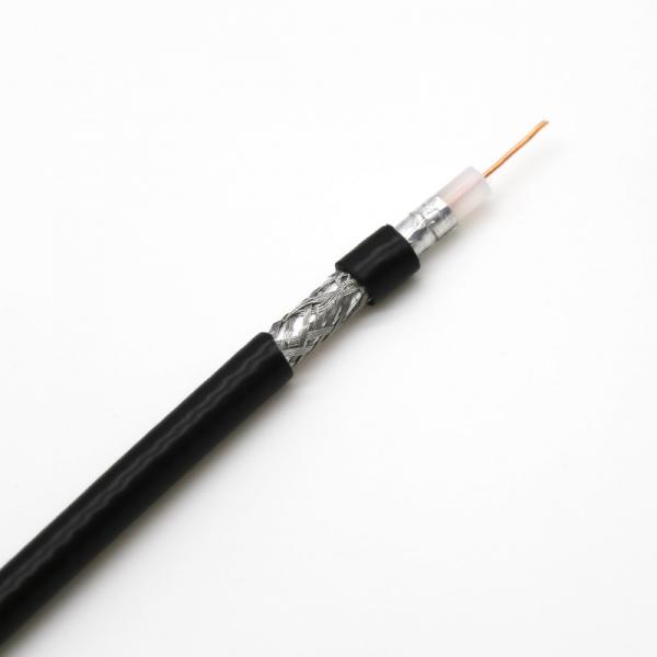  China 75ohm RG6 Flexible Coaxial Cable AM Braiding 18AWG Solid OFC Conductor supplier