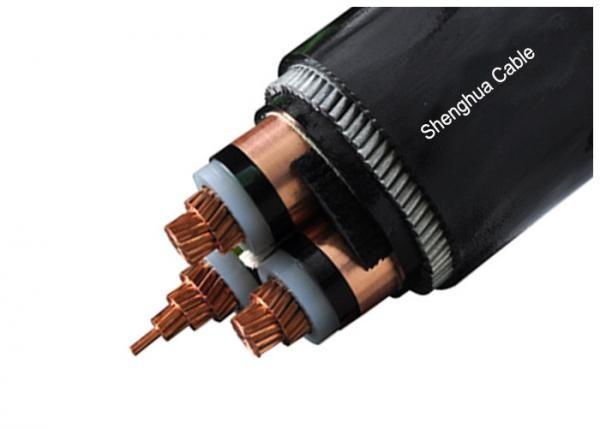  China 8.7/15kv Medium Voltage XLPE SWA Power Cables , Single Core Copper Cables supplier