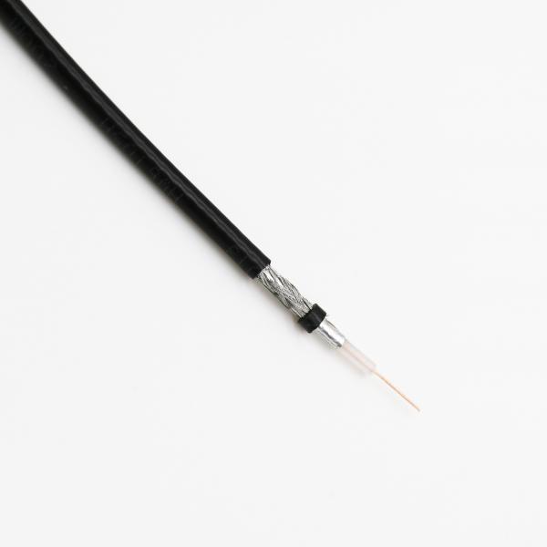  China Black Flexible Coaxial Cable High Transmission 128 Braided Solid PE Insulated CATV Cable supplier